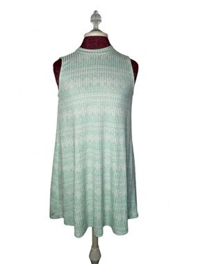 Viamor Sleeveless Mock Turtleneck Mint Green Swing Mini Dress Size Medium